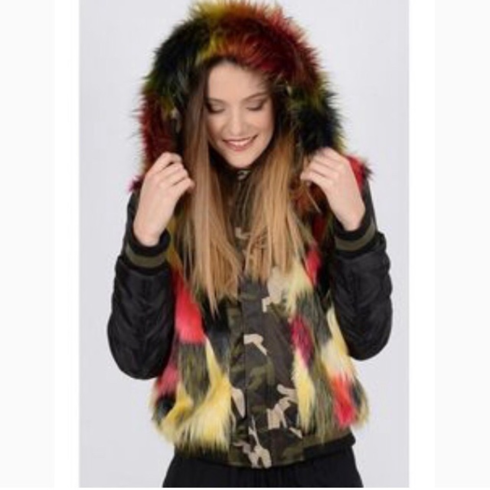 Molly Bracken faux fur jacket